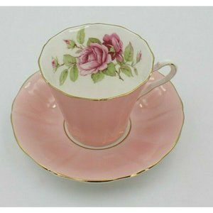 Vintage Adderley Pink And Gold With Roses Tea Cup And Saucer